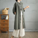 Buddha Stones Casual Frog-button Women's  Coat With Pockets