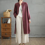Buddha Stones Casual Frog-button Women's  Coat With Pockets