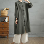 Buddha Stones Casual Frog-button Women's  Coat With Pockets