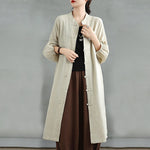 Buddha Stones Casual Frog-button Women's  Coat With Pockets