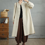 Buddha Stones Casual Frog-button Women's  Coat With Pockets