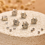 Buddha Stones 925 Sterling Silver Calico Cat Natural Agate Stone Protection Bracelet