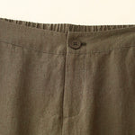Buddha Stones Casual Plain Women's Elastic Waist  Wide Leg Pants With Pockets