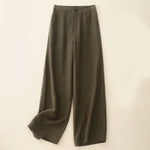 Buddha Stones Casual Plain Women's Elastic Waist  Wide Leg Pants With Pockets