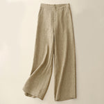 Buddha Stones Casual Plain Women's Elastic Waist  Wide Leg Pants With Pockets