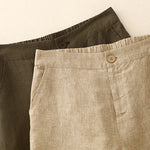 Buddha Stones Casual Plain Women's Elastic Waist  Wide Leg Pants With Pockets