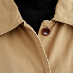 Buddha Stones Plain Lapel Buttons Design Women's Long Sleeve Quilted Cotton Jacket With Pockets