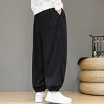 Buddha Stones Commute Plain Men's Thermal Fleece-Lined Ankle-Length Pants With Pockets