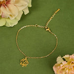 Buddha Stones Lotus Pattern Titanium Steel Enlightenment Bracelet