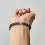 Buddha Stones Natural Frosted Black Onyx Picture Jasper Fortune Bracelet