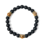 Buddha Stones Natural Frosted Black Onyx Picture Jasper Fortune Bracelet