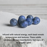 Buddha Stones 925 Sterling Silver Lotus Design Natural Sodalite Positive Beads Harmony Bracelet