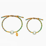 Buddha Stones Handmade Peace Buckle Jade Prosperity 925 Sterling Silver Colorful Rope Bracelet