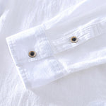 Buddha Stones Spring Fall Solid Long Sleeve Half Button Cotton Men's Shirts