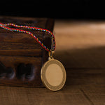 Buddha Stones Blue Medicine Buddha Heart Mantra Titanium Steel Faith Colored Rope Necklace Pendant