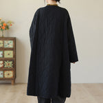 Buddha Stones Plain Buttons Women's Cotton Padded Coat With Pockets