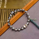 Buddha Stones Tibetan Dzi Bead Skull The Lord of the Corpse Forest Wealth Bracelet