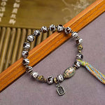 Buddha Stones Tibetan Dzi Bead Skull The Lord of the Corpse Forest Wealth Bracelet
