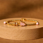 Buddha Stones Copper Brass Plated 24k Gold Beads Gourd Wealth Bracelet