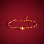 Buddha Stones Red String Copper Brass Gourd Strength Wealth Bracelet