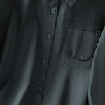 Buddha Stones Casual Women's Long Sleeve Stand Collar Cotton Shirt With Pockets