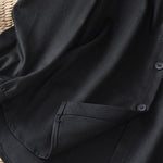 Buddha Stones Casual Women's Long Sleeve Stand Collar Cotton Shirt With Pockets