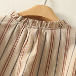 Buddha Stones Casual Retro Stripes Women's Long Sleeve Polyester Shirt