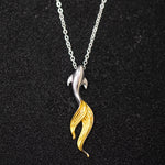 Buddha Stones 925 Sterling Silver Golden Koi Fish Luck Necklace Pendant
