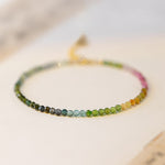 Buddha Stones 2.5mm Natural Tourmaline Ultra-thin Beads Positive Bracelet