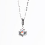 Buddha Stones 925 Sterling Silver Lotus Design Moonstone Healing Necklace Pendant