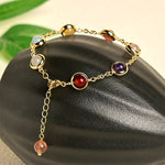 Buddha Stones Colorful Crystal Amethyst Strawberry Quartz Balance Bracelet