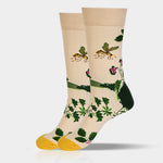 Buddha Stones Bee Frog Leaves Pattern Men Women Unisex Cotton Crew Socks