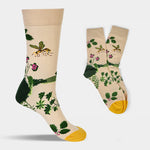 Buddha Stones Bee Frog Leaves Pattern Men Women Unisex Cotton Crew Socks
