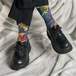 Buddha Stones Casual Vivid Fish Flowing Waves Micro Crew Men Women Unisex Socks