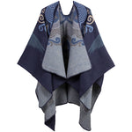 Buddha Stones Tibetan Open Front Auspicious Cloud Crane Pattern Unisex Cozy Scarf Shawl