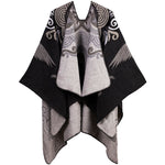 Buddha Stones Tibetan Open Front Auspicious Cloud Crane Pattern Unisex Cozy Scarf Shawl
