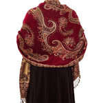 Buddha Stones Bohemia Style Tibetan Paisley Floral Pattern Tassel Cozy Scarf Shawl