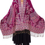 Buddha Stones Bohemia Style Tibetan Paisley Floral Pattern Tassel Cozy Scarf Shawl