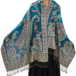 Buddha Stones Bohemia Style Tibetan Paisley Floral Pattern Tassel Cozy Scarf Shawl