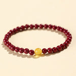 Buddha Stones Natural Cinnabar Amber Stone Calm Bracelet