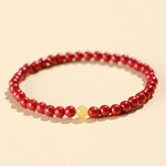 Buddha Stones Natural Cinnabar Amber Stone Calm Bracelet