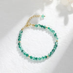 Buddha Stones 14K Gold Plated Natural Moss Agate Healing Bracelet