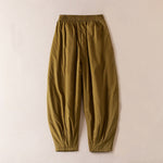 Buddha Stones Plain Women's Harem Thick Pants With Pockets