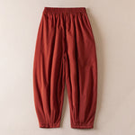 Buddha Stones Plain Women's Harem Thick Pants With Pockets