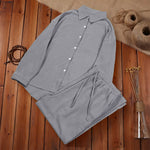 Buddha Stones 2Pcs Long Sleeve Shirt Top With Pockets Drawstring Pants Meditation Cotton Clothing Women's Set