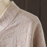 Buddha Stones Casual Women's Flower Pattern Long Sleeve Stand Collar Shirt