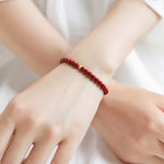 Buddha Stones 925 Sterling Silver Cinnabar Beads Blessing Bracelet