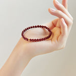 Buddha Stones 925 Sterling Silver Cinnabar Beads Blessing Bracelet