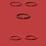 Buddha Stones 925 Sterling Silver Cinnabar Beads Blessing Bracelet
