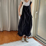 Drawstring Pleated Breathable Work Dress